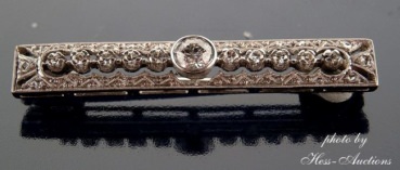 Brosche mit Diamanten, 585/000 WG, mit Altschliff-Diamant