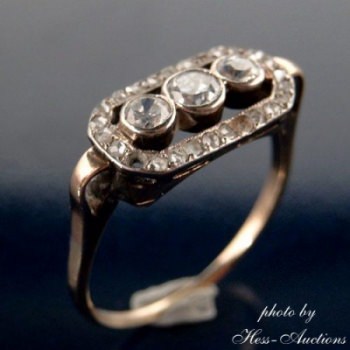 Damenring / Ring mit Diamanten, 585/000 GG/WG