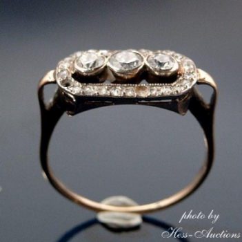 Damenring / Ring mit Diamanten, 585/000 GG/WG