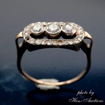 Damenring / Ring mit Diamanten, 585/000 GG/WG