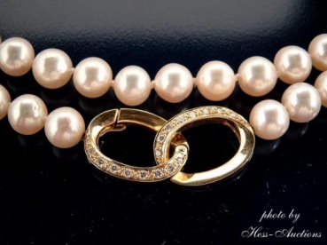Zuchtperlenkette, Schlie�e 585/000 GG mit Brillanten