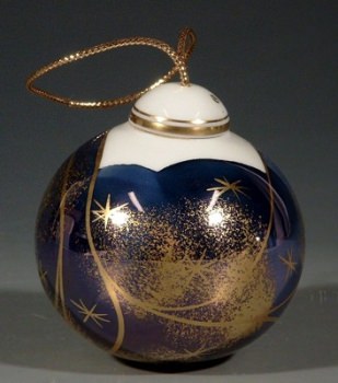 REICHENBACH Weihnachtskugel, Blau / Gold