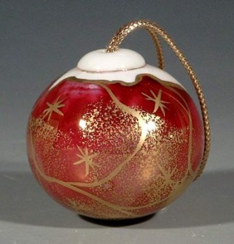 REICHENBACH Miniatur Weihnachtskugel, Rot / Gold