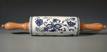 REICHENBACH Nudelholz, Teigroller, blaues Blumenmuster