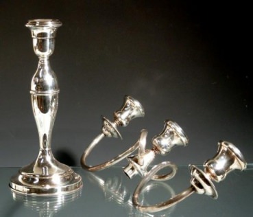eleganter Kerzenleuchter, 800er Silber
