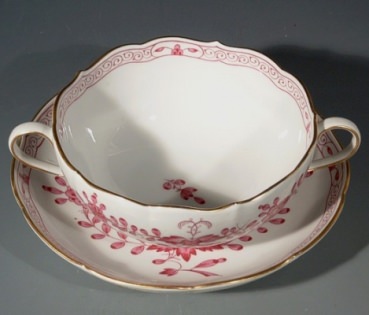 MEISSEN Suppentasse, Indisch purpur mit Kante