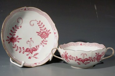 MEISSEN Suppentasse, Indisch purpur mit Kante