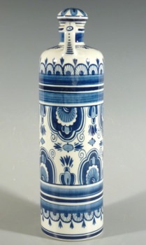 DELFT gro�e Flasche mit St�psel, Blaumalerei