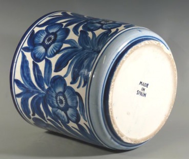 gro�er Blumentopf, �bertopf, Blaumalerei