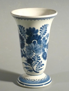 DELFT Vase, Blumenvase, Blaumalerei