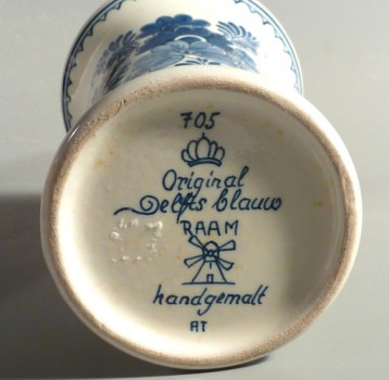 DELFT Vase, Blumenvase, Blaumalerei