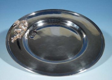 Flaschenuntersetzer /Anbietschale, 900er Silber