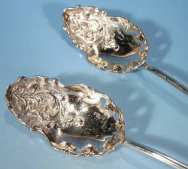 Paar Cocktail-L�ffel mit integriertem Trinkhalm, 900er Silber