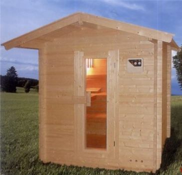 Nordia Massivholz Gartensauna Timo, 45 mm Blockbohlen, 210 x 210 cm