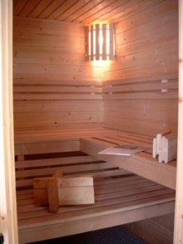 Nordia Massivholz Gartensauna Timo, 45 mm Blockbohlen, 210 x 210 cm