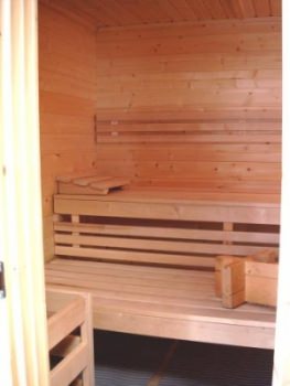 Nordia Massivholz Gartensauna Timo, 45 mm Blockbohlen, 210 x 210 cm