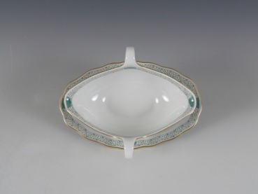MEISSEN Sauciere, Indische Malerei gr�n reich