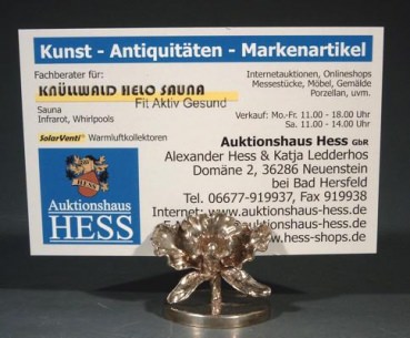 6x Kartenhalter in Bl�tenform, 800er Silber