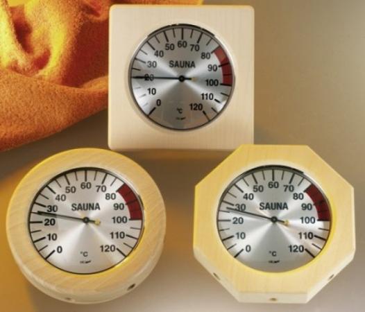 eliga Saunathermometer 135 mm, Holzrahmen, Pr�zisionsthermometer