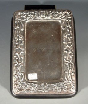 Schreibtischblock, 925er Silber Applikation, mit Bl�tendekor