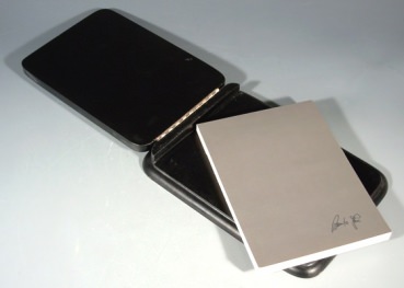 Schreibtischblock, 925er Silber Applikation, mit Bl�tendekor