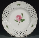 MEISSEN Durchbruchteller, Rote Rose