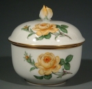 MEISSEN Zuckerdose, Gelbe Rose