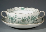 MEISSEN Suppentasse, Indisch gr�n reich
