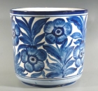 gro�er Blumentopf, �bertopf, Blaumalerei