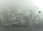 4 St�ck bauchige Bowlegl�ser, geschliffenes Dekor