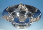 Geb�ck-/Obstschale mit Mispelzweigen, 900er Silber