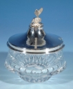 Kristallschale mit Silberdeckel 800er Silber