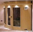 hess-wellness Massivholzsauna Panorama Roterle 220 x 220 cm, sofort lieferbar