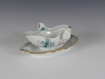 MEISSEN Sauciere, Indische Malerei gr�n reich
