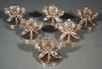 6x Kartenhalter in Bl�tenform, 800er Silber