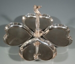 Anbietschale, 900er Silber, in Form von 4 Herz-Schalen