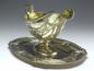 Preview: große prunkvolle Sauciere mit Unterschale, Historismus um 1890, 800er Silber, B: 27 cm, 613 g