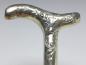 Preview: zierlicher Griff für Gehstock, Flanierstock, Spazierstock, mit Blütendekor, 800er Silber, H: 15 cm, 52 g