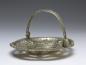 Preview: ovale Schale mit Henkel, Amoretten, Rosendekor und Durchbruchrand, 800er Silber, 11,5 x 10 cm, 63 g
