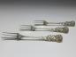 Preview: 3x Aufschnittgabel, Antiko 800er Silber, Hildesheimer Rose, L: 12,5 cm
