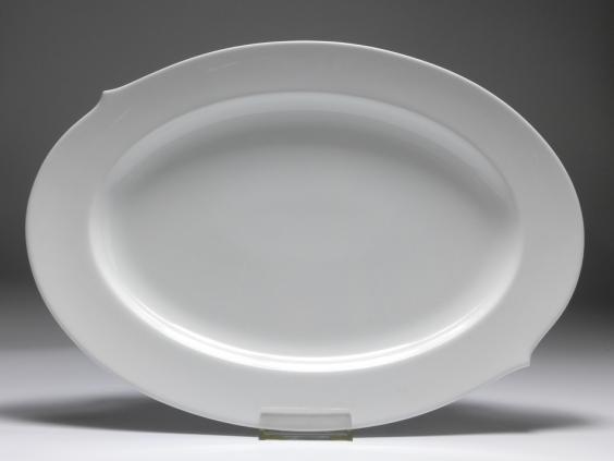 Platte oval, Meissen, Wellenspiel pur weiss,  L: 39 cm