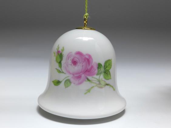 Glocke, Meissen, Rote Rose, H: 5 cm