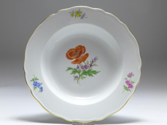 Suppenteller, Meissen, Blume 2 - Mohnblume, D: 22 cm