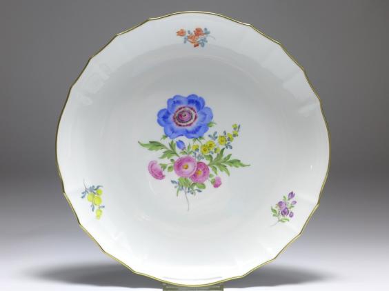 Kuchenschale rund, Meissen, Blumenmalerei Blume 3, D: 28 cm