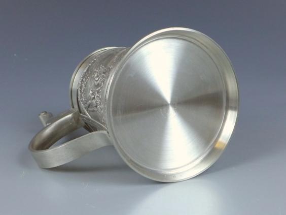 Bierkrug, Humpen, Krug, SKS Zinn, ländliche Szenen, H: 16 cm, 646 g