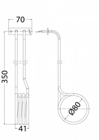 Heizstab für EOS Saunaofen Bi-O Mat W Verdampfer, 1500 W - 2000 W (für 6,0-9,0 kW)