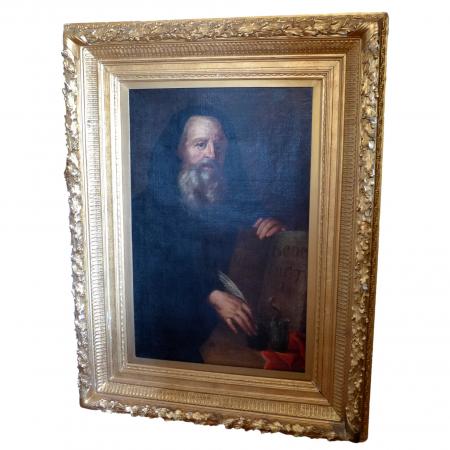 unbekannter Künstler, 18./19. Jh.: Gemälde Heiliger Benedict von Nursia / Italien. Öl/Leinwand