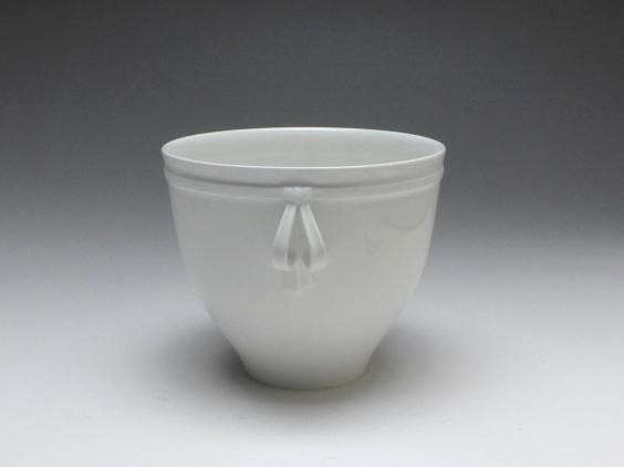 Blumentopf, Übertopf, KPM Berlin, weiß glasiert, H: 11,5 cm