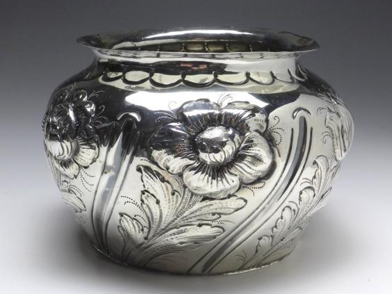 Vase, Blumenvase, 925er Sterling Silber, London, 1890, SB, D: 17 cm, 445 g
