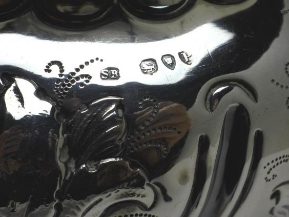 Vase, Blumenvase, 925er Sterling Silber, London, 1890, SB, D: 17 cm, 445 g